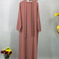 Hot Selle Muslim Woman Abaya With Pockets Islamic Casual And Simple Long Dresses Moroccan Caftan Woman Dubai Abaya Ramadan Black