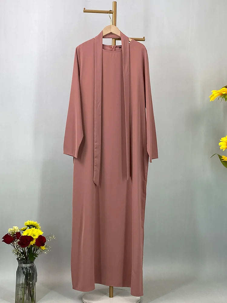 Hot Selle Muslim Woman Abaya With Pockets Islamic Casual And Simple Long Dresses Moroccan Caftan Woman Dubai Abaya Ramadan Black