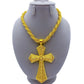 Dubai Gold Color Cross Pendant Jewelry for Women Man African Twisted Chain Wedding Party Ethiopian Eritrea Gift