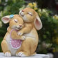 Pastoral Simulation Animal Resin Rabbit Couple Ornament Outdoor Garden Balcony Figurines Crafts Courtyard Accessories Decoration