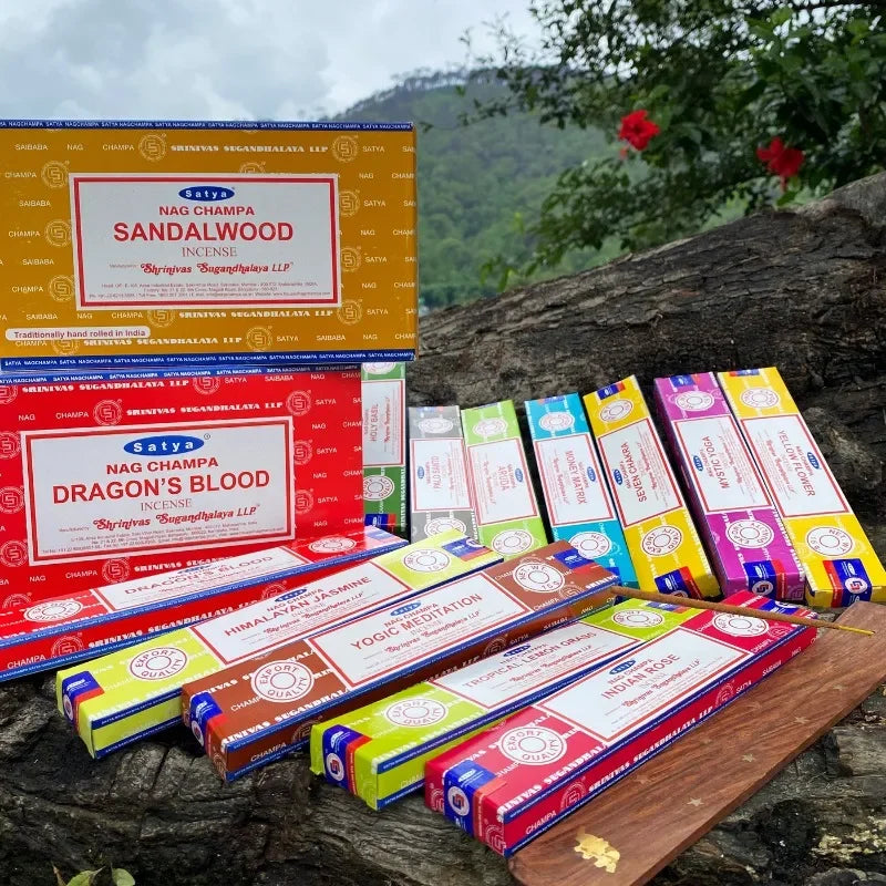India Stick Incenses White Sage Sandalwood Natural Household Indoor Clean Air Indian Handmade Incense Sticks NAG Champa Satya