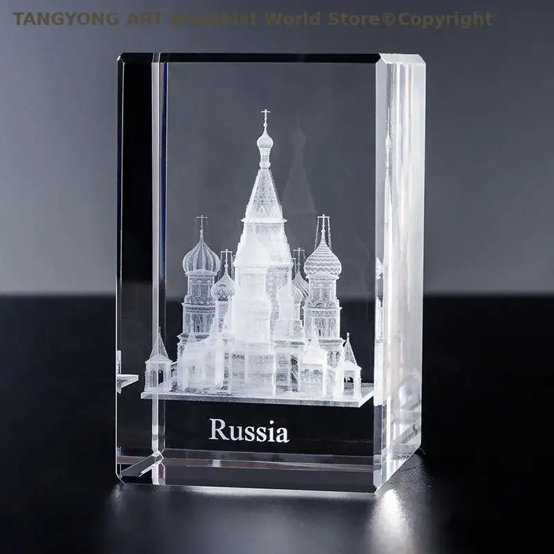 TOP craft ornament Russian Eastern Orthodox Church Vasily Ascension Church Crystal Carving crystal ornament free shipping cost