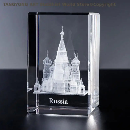 TOP craft ornament Russian Eastern Orthodox Church Vasily Ascension Church Crystal Carving crystal ornament free shipping cost