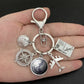 New ideas Earth plane keychain pendant earth compass personality memorial key ring gift for travel lovers