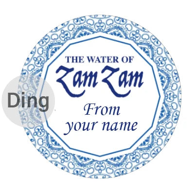 Personalised ZamZam Water Bottle Stickers Hajj Umrah Mubarak Eid Label Box Bag Seal Muslim Ramadan Kareem Celebration