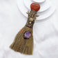 Natural Amethyst Crystal Love Heart Magic Broom Gem Crafts Home Decoration Reiki Healing Witch Broomstick Christmas Gift