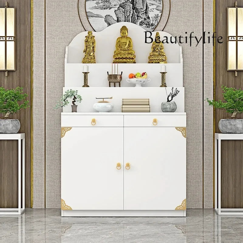 A  New Chinese Household Altar Incense Burner Table Economical Altar Three-Layer Heightening Buddha Shrine feng shui