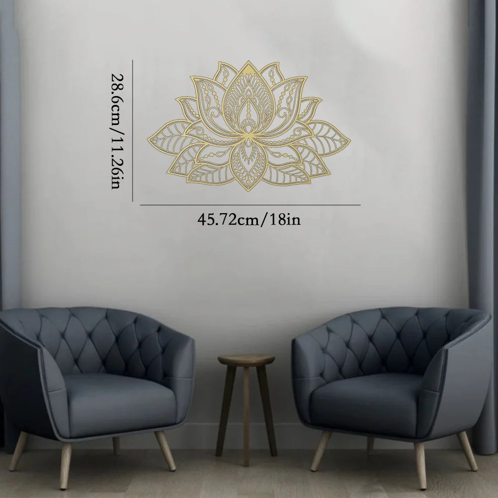 Iwa Motif Radiant Mandala Metal Wall Sculpture | Lotus Bloom Zen Decor | Halloween & Christmas Gift