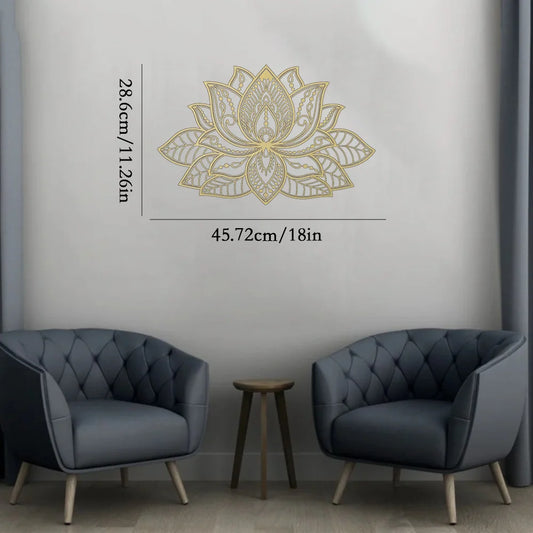 Iwa Motif Radiant Mandala Metal Wall Sculpture | Lotus Bloom Zen Decor | Halloween & Christmas Gift