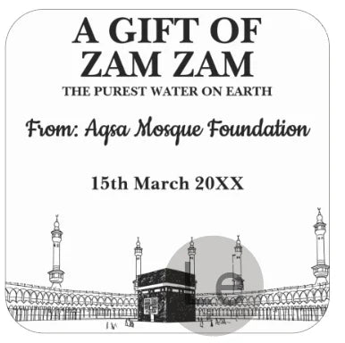 Custom Zamzam Water Sticker Islamic Nikah Wedding Favor Muslim Hajj Umrah Party Gift Packaging Label Bridal Shower Adhesive DIY