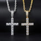 Huitan 60Cm Twisted Chain Long Necklace for Women/Men Fashion Luxury Cubic Zirconia Cross Pendant Necklace Gift Love Accessories