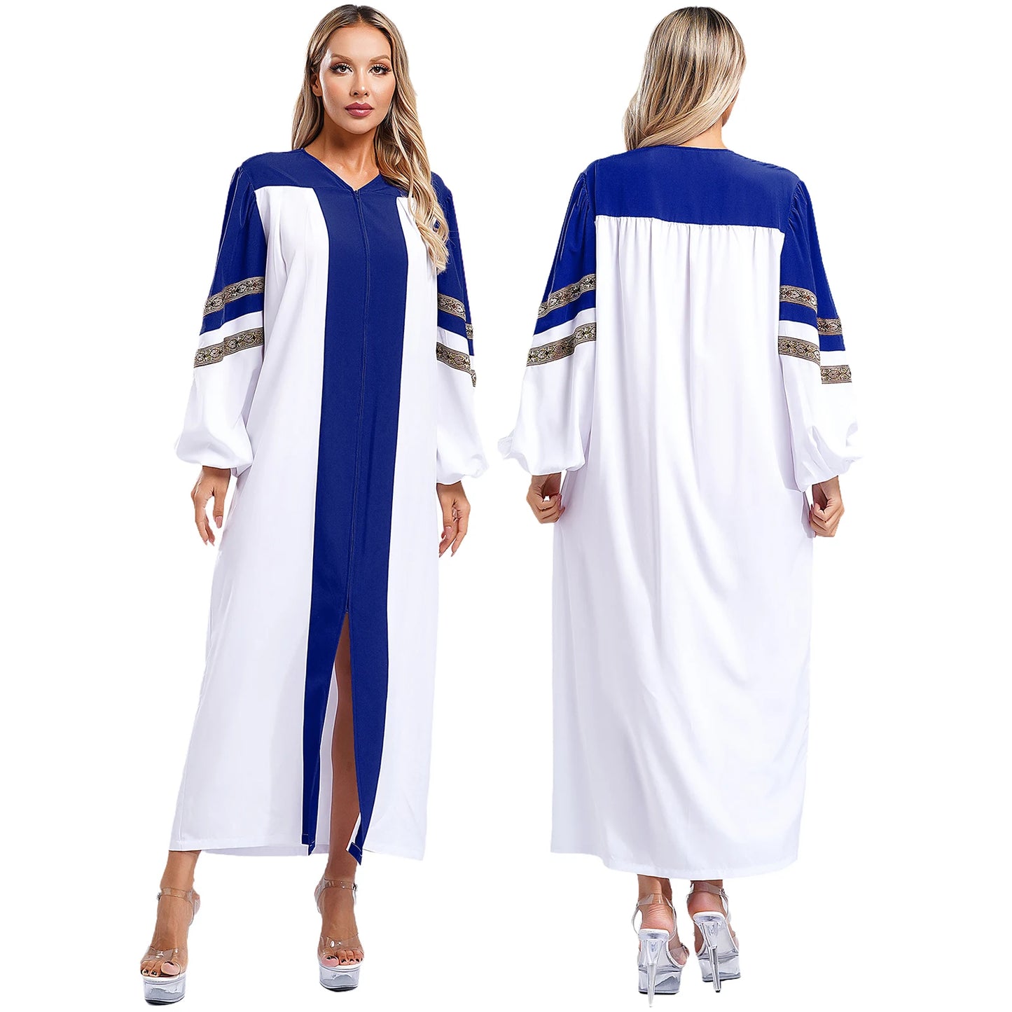 Women Church Clergy Robe Baptism Confirmation Officiant Costume Priest Preacher Dresses Choir Performance Praise Worship Dress