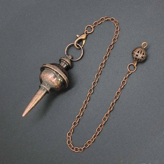 Copper Metal Pendulum for Dowsing Divination Energy Work Meditation Scrying Witchcraft Pendulums Tool Spiritual Pendulos X092