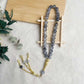 10mm Large Flower Beads 33pcs Glass Prayer Beads Muslim Tasbih Golden Tassel Handmade Rhombus Shape Retro Style Jewelry