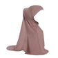 Women 2 Piece Solid Color Amira Jersey Muslim Hijab Soft Stretch Head Scarf with Tube Inner Underscarf Cap Hood Prayer Turbante