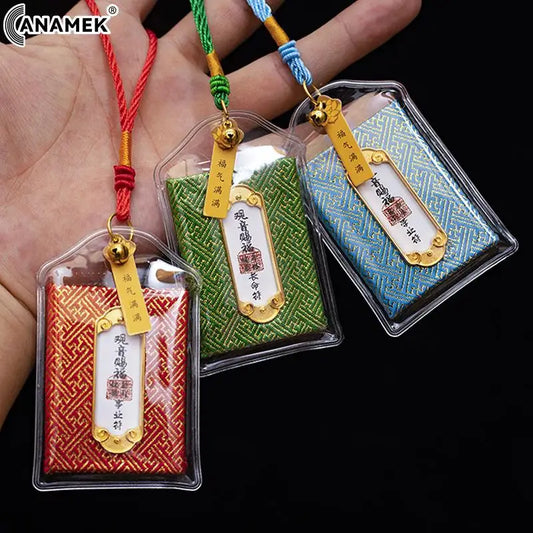 Buddhism Monastery Temple Guan Yin Buddha Efficacious Amulet Pendant Bless Family Safety Health Good Luck Career Gifts Lucky Bag