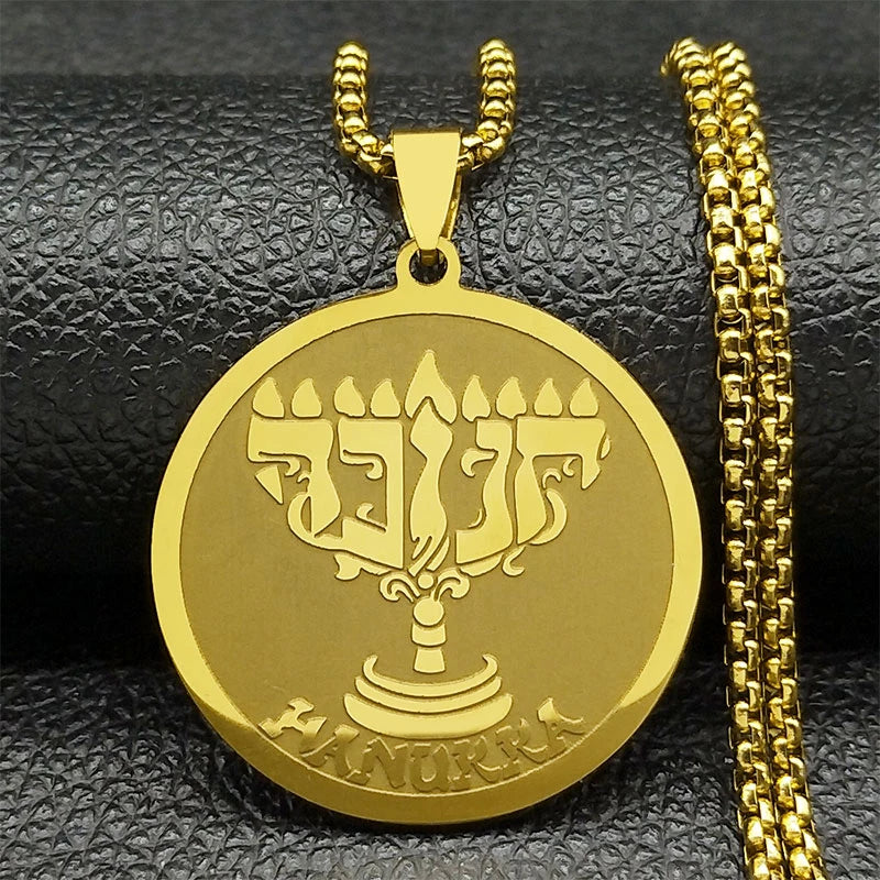 Jewish Bible Stainless Steel Hexagram Chain Necklace Women/Men 72 Names Of The God Moses Necklaces Mezuzah Jewelry collier N227