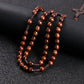 Christ Jesus Wooden Beads 8mm Rosary Bead Cross Car Pendant Woven Rope Chain Necklace Religious Orthodox Praying  Jewelry