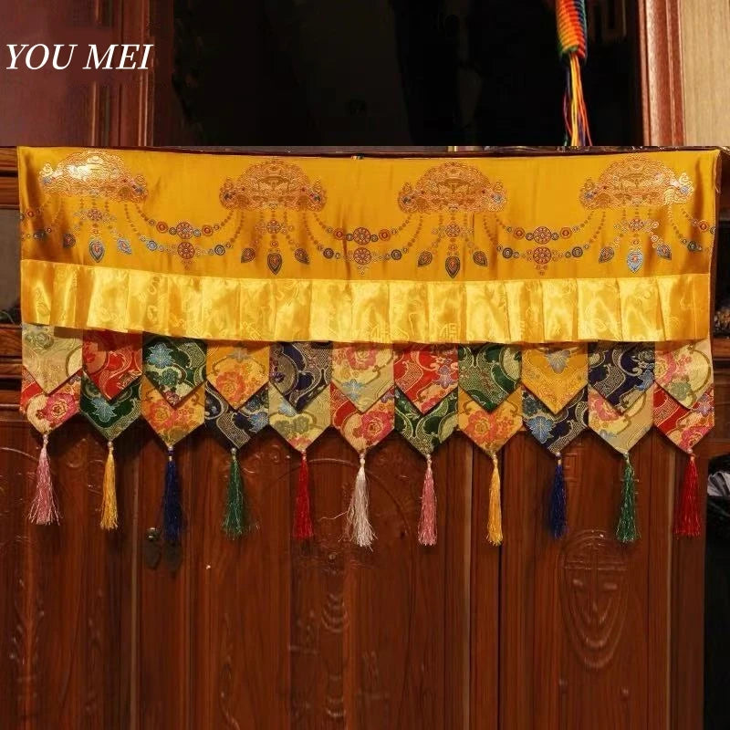 Tibetan Prayer Flag Five-Color Drapery Buddhist Altar Eight Auspicious 1m Curtain Wall Hanging Curtain Buddhist Item Decoration