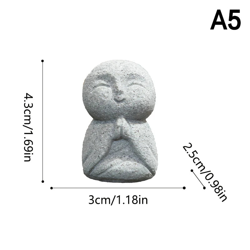 Buddha Statues Cute Little Jizo Buddha Sculpture Figurines Garden Ornaments Japanese Buddha Ksitigarbha Aquarium Bonsai