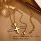 Vnox Christian Religion Necklaces For Women Men, Zircon Cross Pendant Charm Necklace, Classic Gold Plated Jewelry
