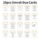 20pcs Umrah Dua Notecard Flashcards Both Arabic And English For Umrah Rituals, Islamic Prayer Guide Cards,gift For Eid Al-fitr