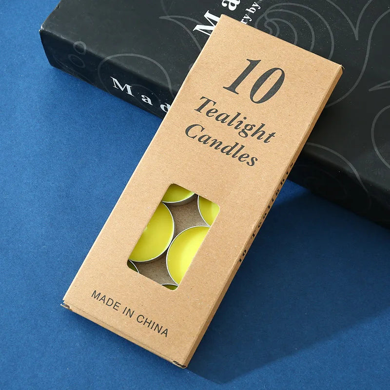 10pcs Round Aluminum Tea Candles Confession Candles Tea Making Heat Preservation Small Candles Smokeless and Odorless Candles
