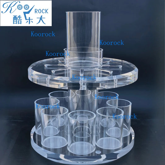 Acrylic Kiddush Wine Fountain & Decanter Set - Kosher Ceremonial Pourer for Jewish Holidays & Shabbat Celebrations