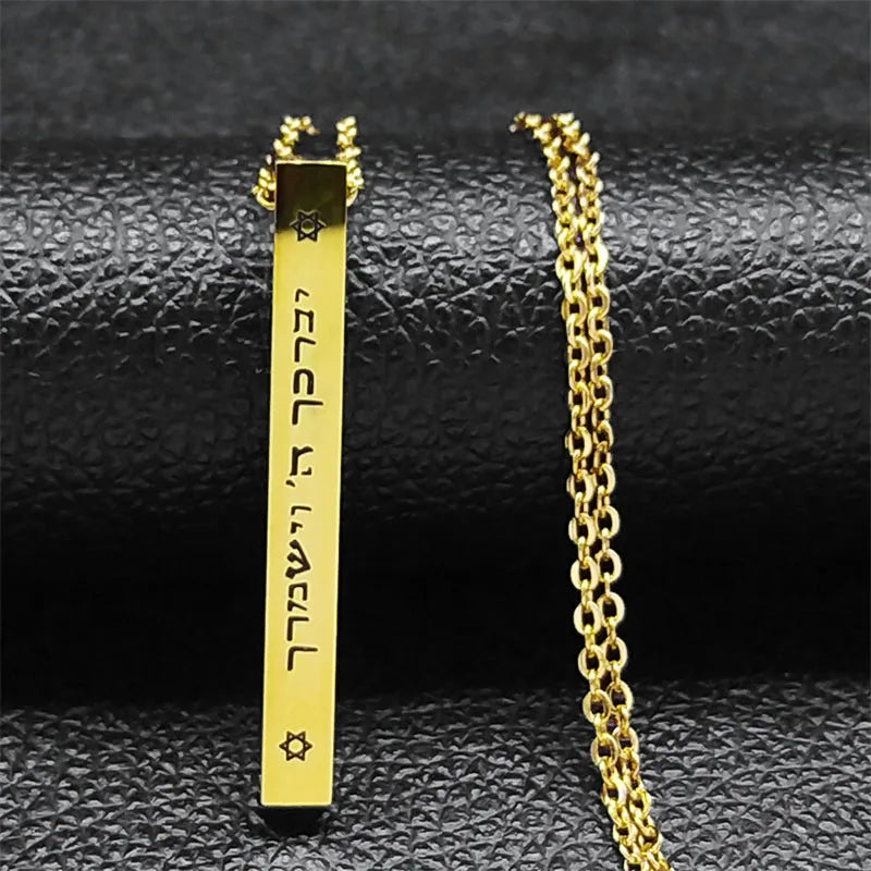 Hip Hop Jewish Hexagram Long Necklaces Stainless Steel David Star Israel Mezuzah Necklace Sweater Neck Chain Jewelry Gifts NA193
