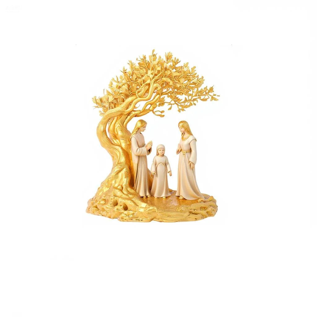 2D Flat Prayer under Moonlight Tree Decoration Religious Theme Popular Culture Inspired Home Office Desk Artwork Gift