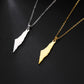 Teamer Israel Map Star of David Pendant Necklace for Women Men Jewish Stainless Steel Necklace Ethnic National Jewelry Wholesale