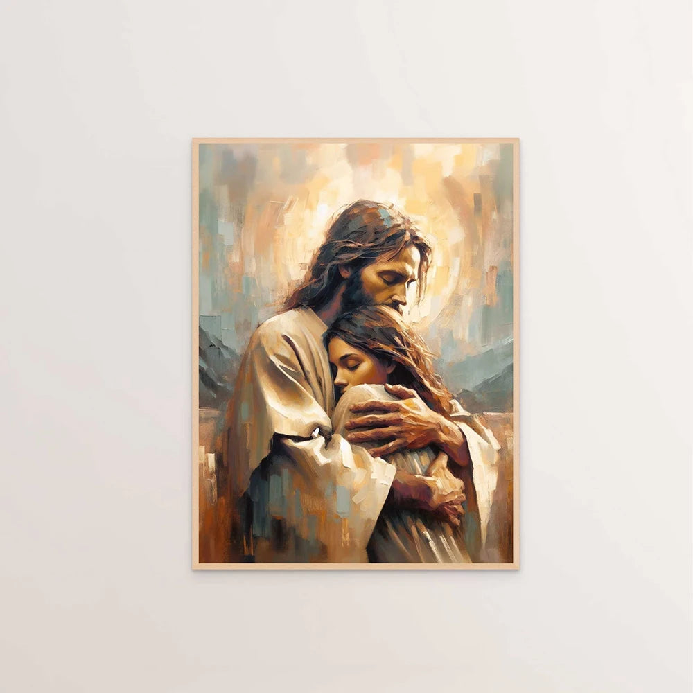 Jesus Christ Canvas Postres Christian Jesus Portrait Wall Art Print Poster I Will Walk with Christ LDS Bible Verse Gift Poster