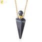 Crystal Perfume Necklace Natural Stone Cone Pendant Healing Clear Quartz Pendants Essentials Oil Diffuser Vial Necklaces H119