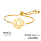 Skyrim Star of David Map Charm Bracelet Women Men Stainless Steel Adjustable Box Chain Bracelets Jewish Jewelry Gift Wholesale