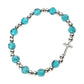 12PD Crystal Beads Stretch Rosary Bracelets with Crucifix Pendants Prayer Bracelets for Men Women Unisex Jewelry