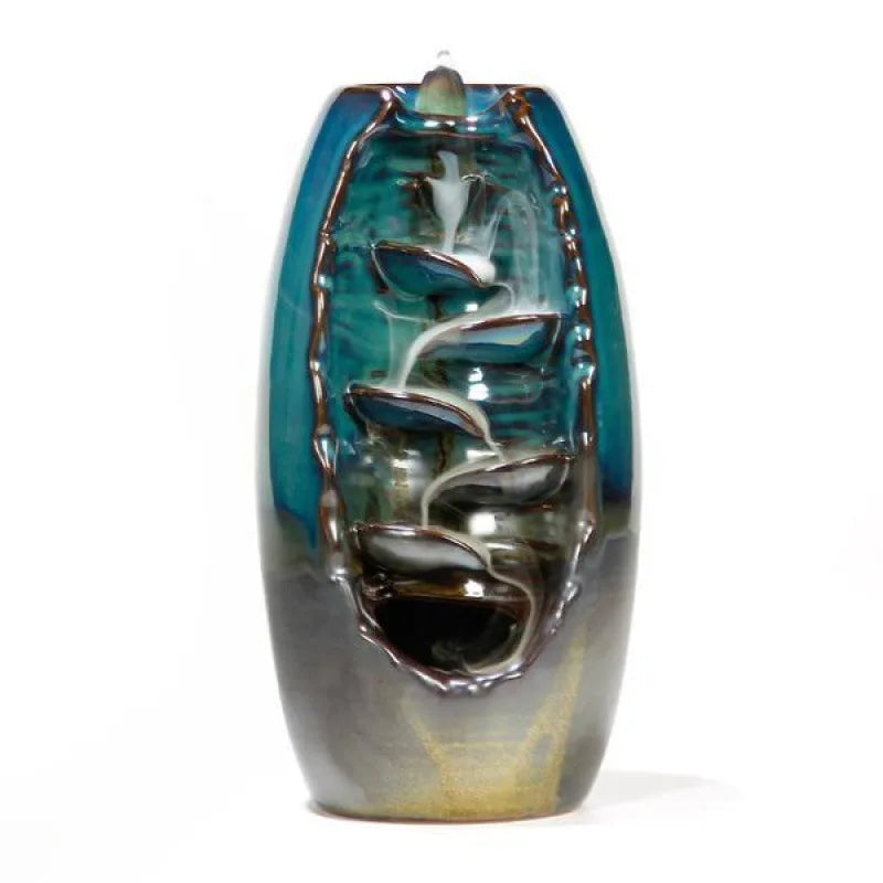 Waterfall Lucky Handcrafts Blue Backflow Incense Ceramic Aromatherapy Furnace Smell Aromatic