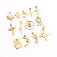 5PCS/Lot Celestial Mini Star Charms Stainless Steel Pentagram/Astral/Meteor/Moon Pendant DIY for Earring Bracelet Jewelry Making