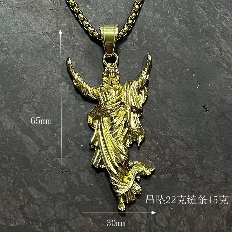 Vintage Jesus Pendant Necklace Stainless Steel Christian Religious Jewelry Hip Hop Religious Jewelry Gifts Wholesale For Unisex