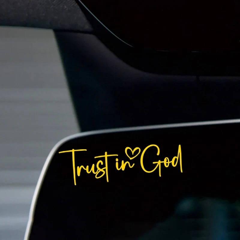 Trust In God Mirror Decal, Car Decals For Women, Faith Mirror Decal, Cute Vinyl Decal, Christian Car Mirror Decal, Religious Car