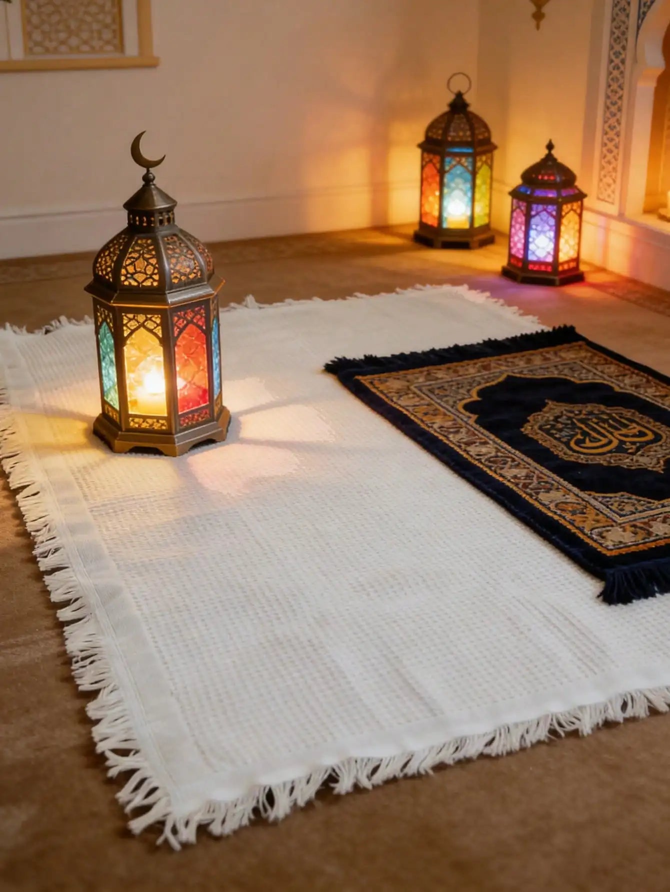 1pc boho Yoga Meditation mat- Cotton Blend Fringe Muslim Prayer Mat Rug Ramadan Gift for Outdoor Picnics Home Decor