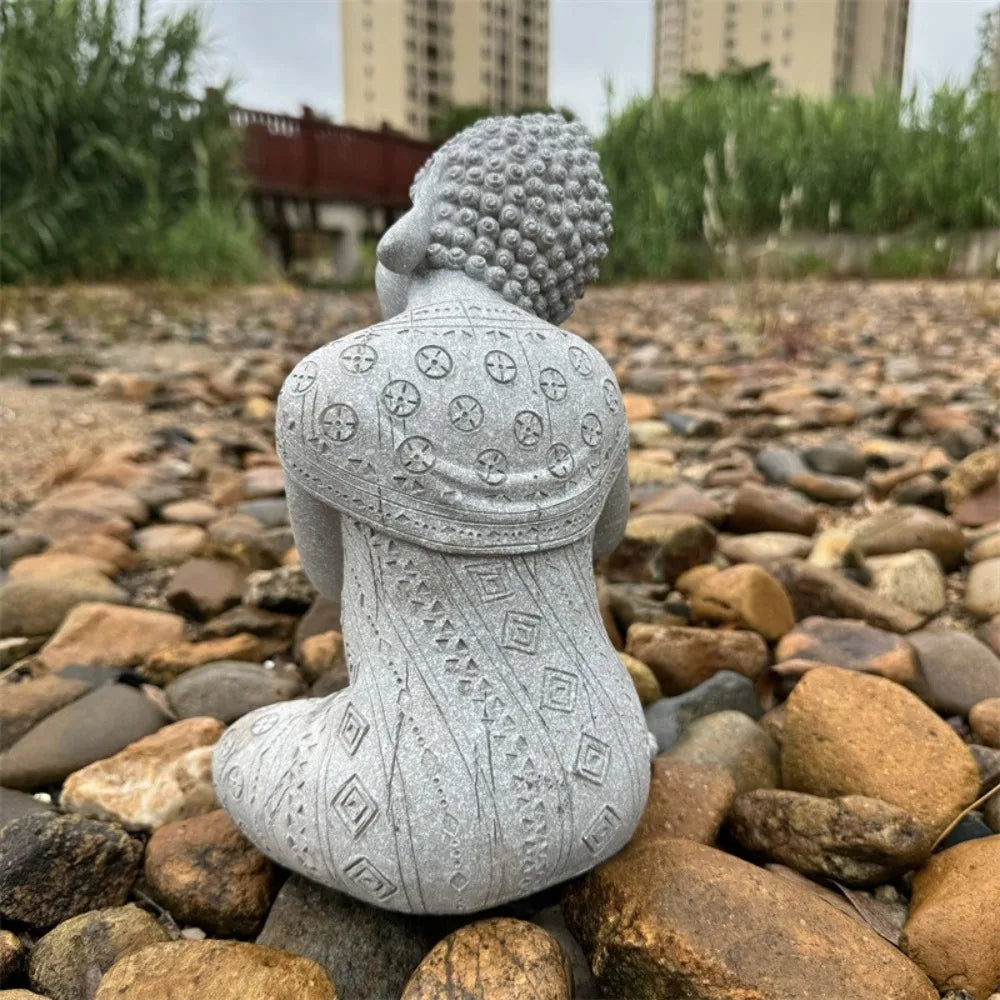 Office Table 9.84inch Buddha Statue Resin Large Meditation Buddha Buddha Figurine for Living Room