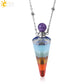 Crystal Perfume Necklace Natural Stone Cone Pendant Healing Clear Quartz Pendants Essentials Oil Diffuser Vial Necklaces H119