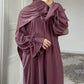 Eid Muslim Dress for Women Abaya Bow Jalabiya Ramadan Lace Up Vestidos Largos Islam Arab Long Robe Morocco Dubai Kaftan 2025