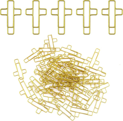 20/50 PCS Gold Cross Bible Paper Clips - Versatile Bible Study Supplies, Also Great as Journaling Paper Clips and Bookmarks