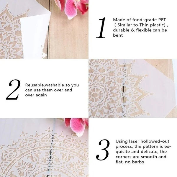 A4 29 *21cm Arab Islam DIY mandala mold for painting stencils stamped photo album embossed paper card on wood, fabric, wall