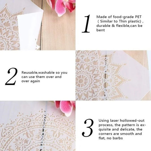 A4 29 *21cm Arab Islam DIY mandala mold for painting stencils stamped photo album embossed paper card on wood, fabric, wall