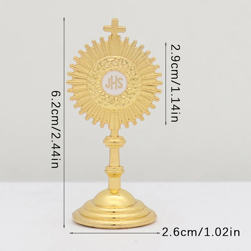 1PC Antique Carved Incense Burner Cross Decoration Church Chapel Ornaments Prayer Religious Home Worship Supplies red or white