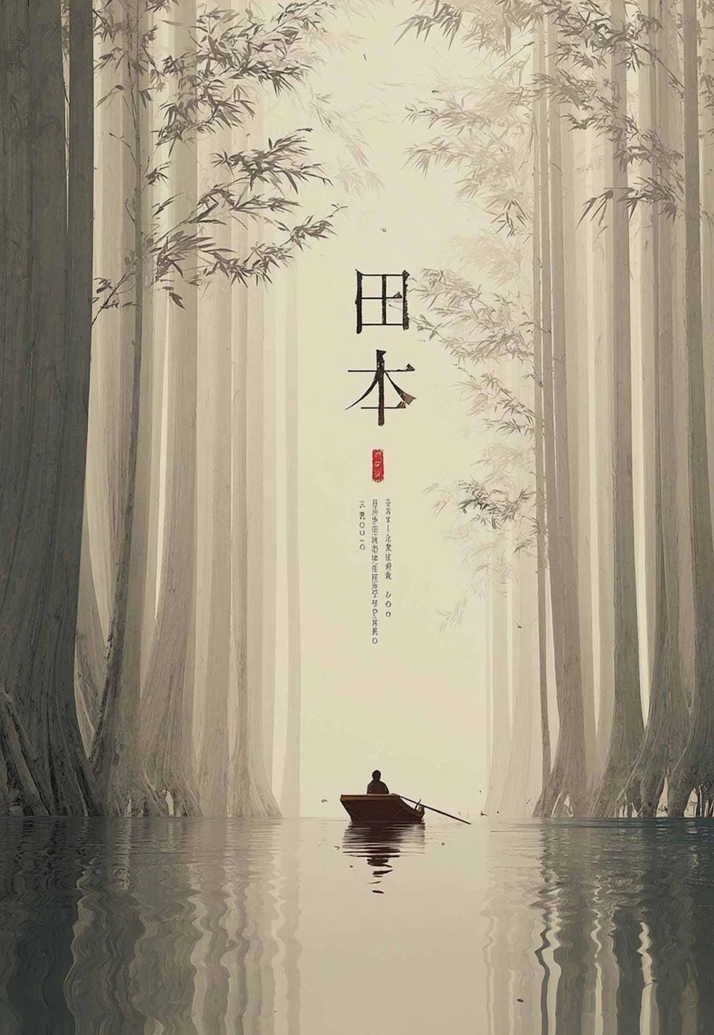 Modern Minimalist Chinese Style Zen Fishing Natural Scenery Poster Canvas Paintings Wall Art Pictures Office Home Decor