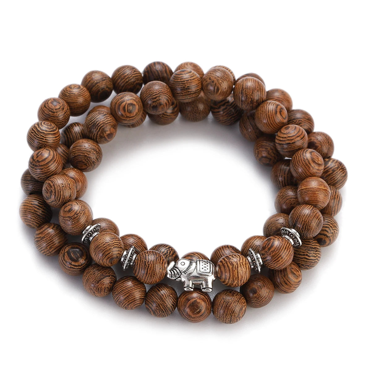 Multilayer Wood Beads Buddha Lotus OM Bracelet Tibetan Buddhist Mala Charm Rosary Bracelet Yoga Wooden For Women Men Jewelry