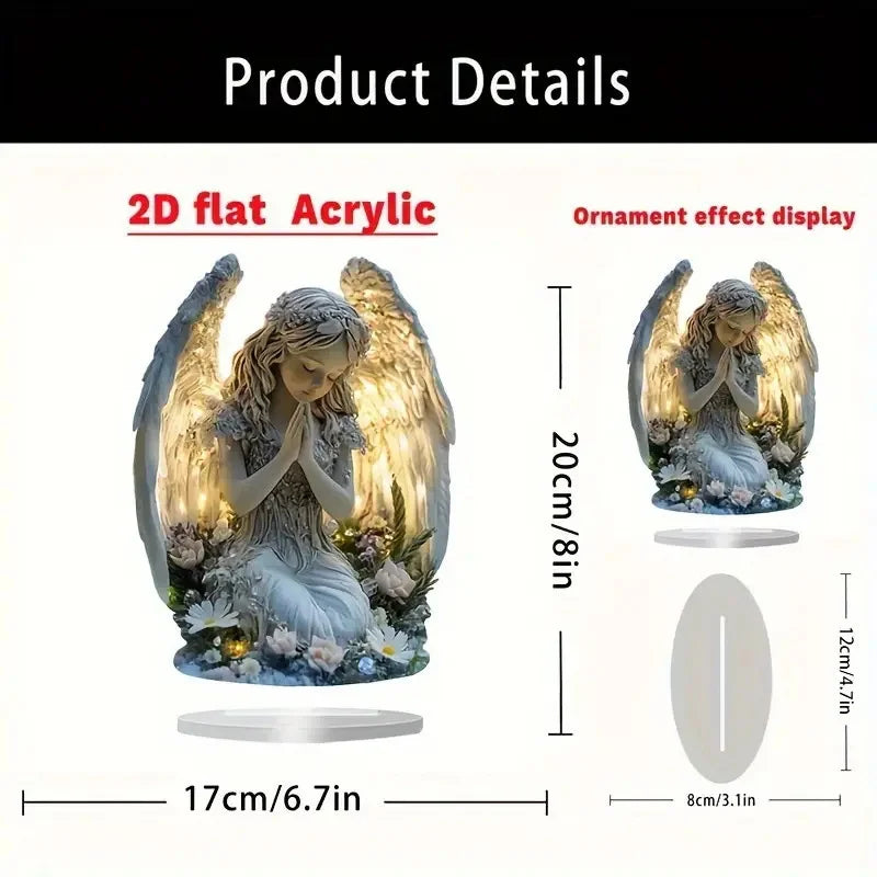 Radiant Praying Angel Statue  A Calming And Warm Desktop Decoration The Perfect Gift For Your Home Office Or Cafe Decor
